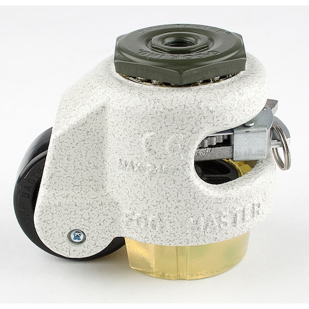 Foot Master Leveling Caster, Ratchet, 50 mm Nylon Wheel, M12x1.75P Stem, Swivel, 250 kg Cap, PU Foot Pad, Ivory GDR-60-S-NYN-CUR